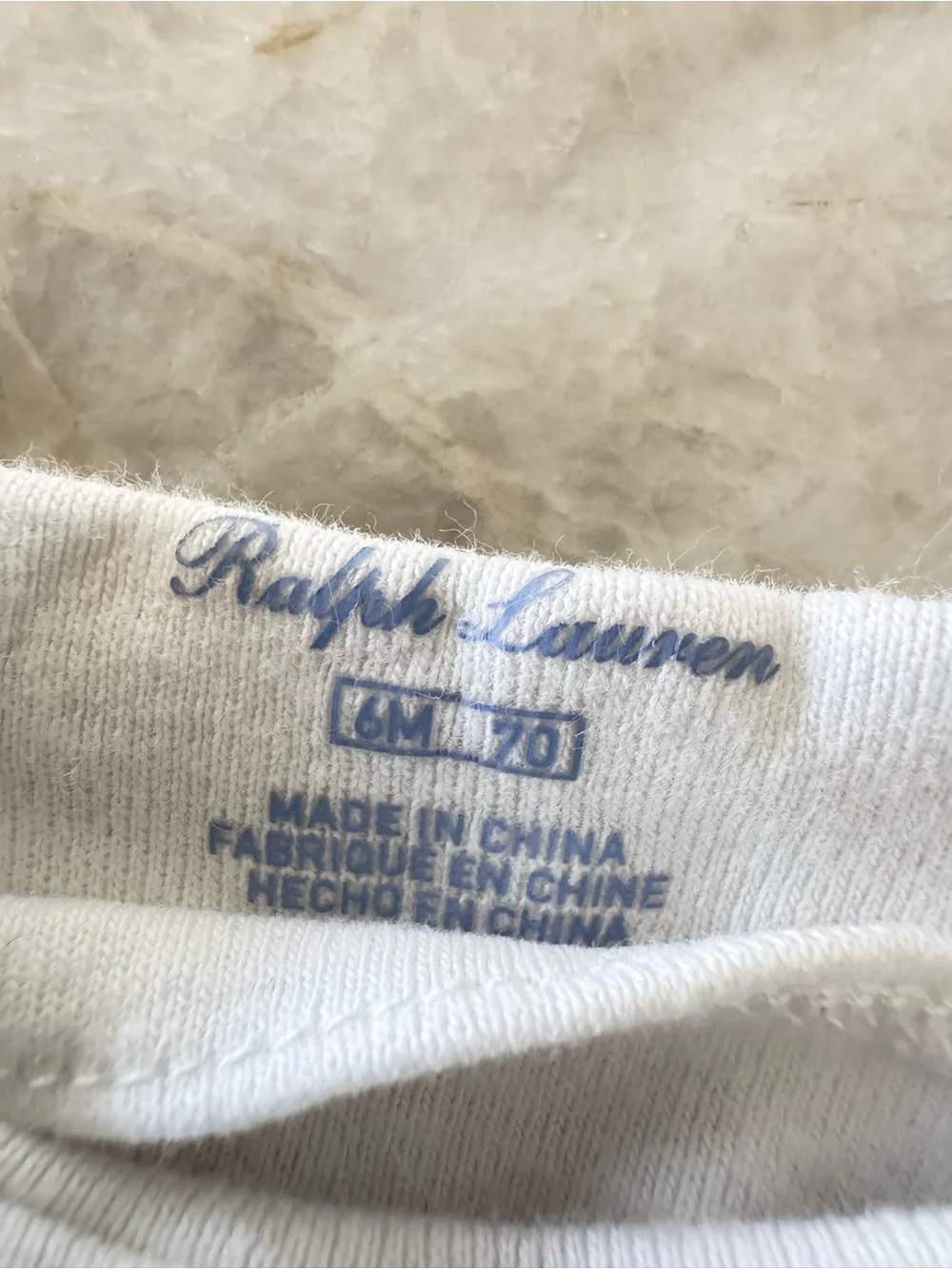 Ralph Lauren Baby Striped Long Sleeve Bodysuit Navy White 6M